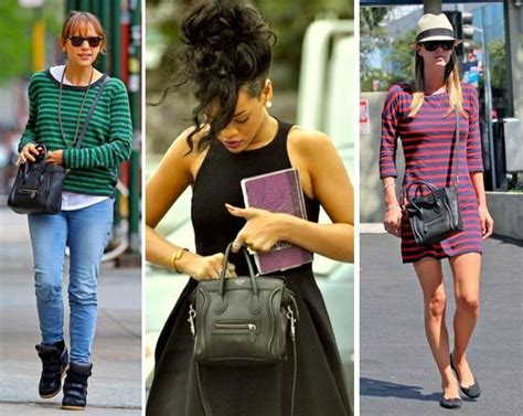 celebrities with celine nano bag|Celebrities Carrying Handbags at the Airport.